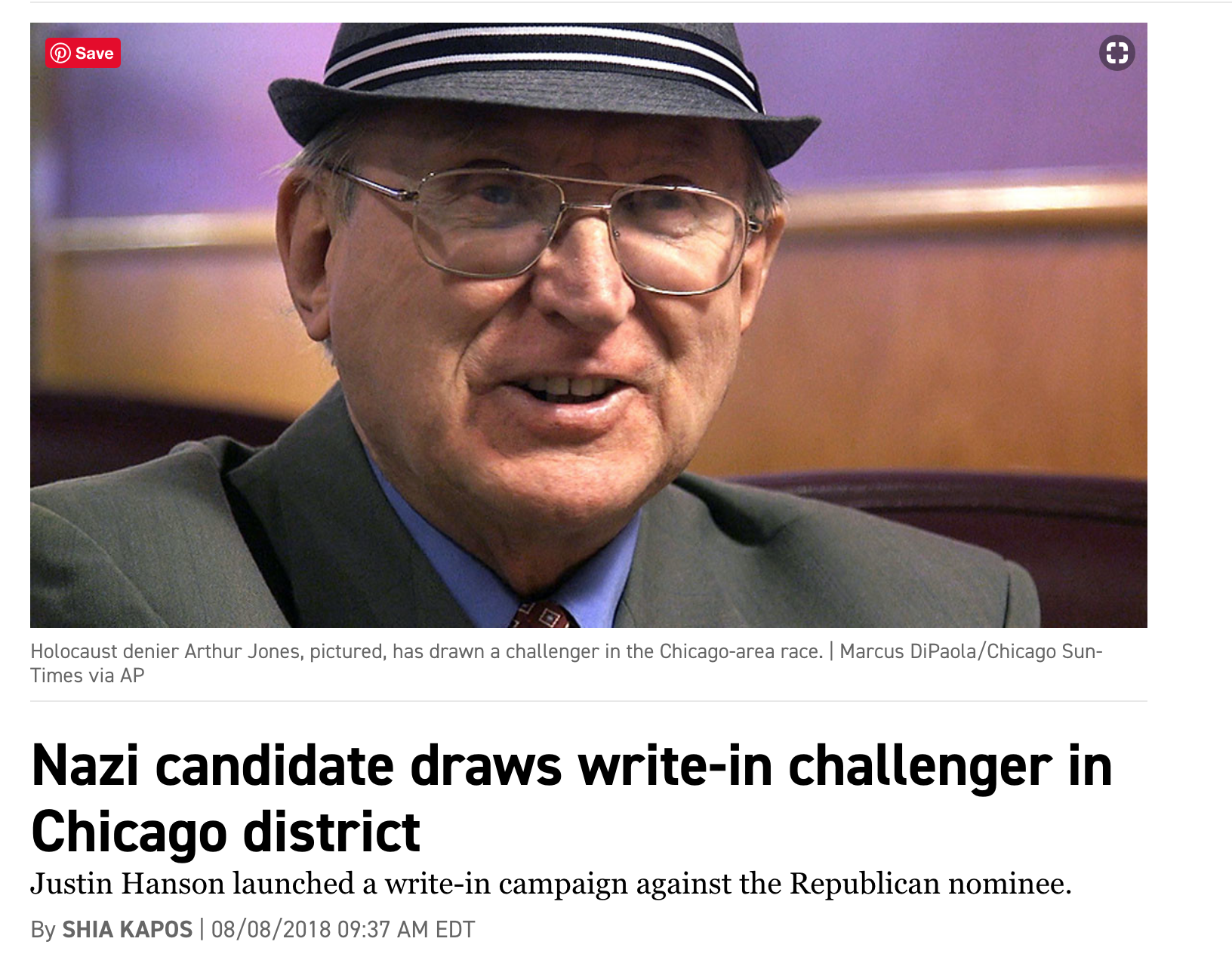 Nazi candidate draws write-in challenger in Chicago district