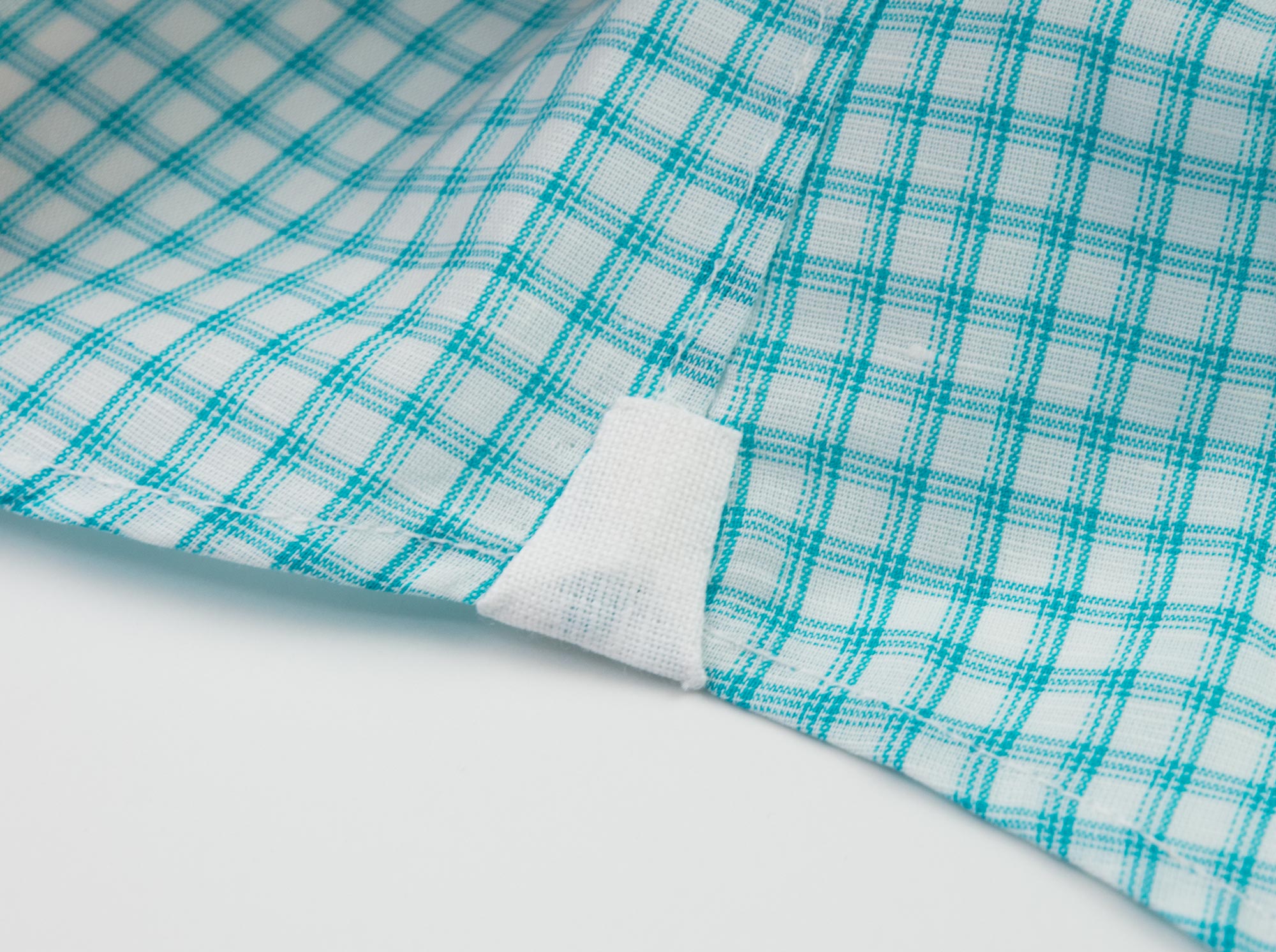 Hand sewn gussets, a hallmark of a well-made shirt