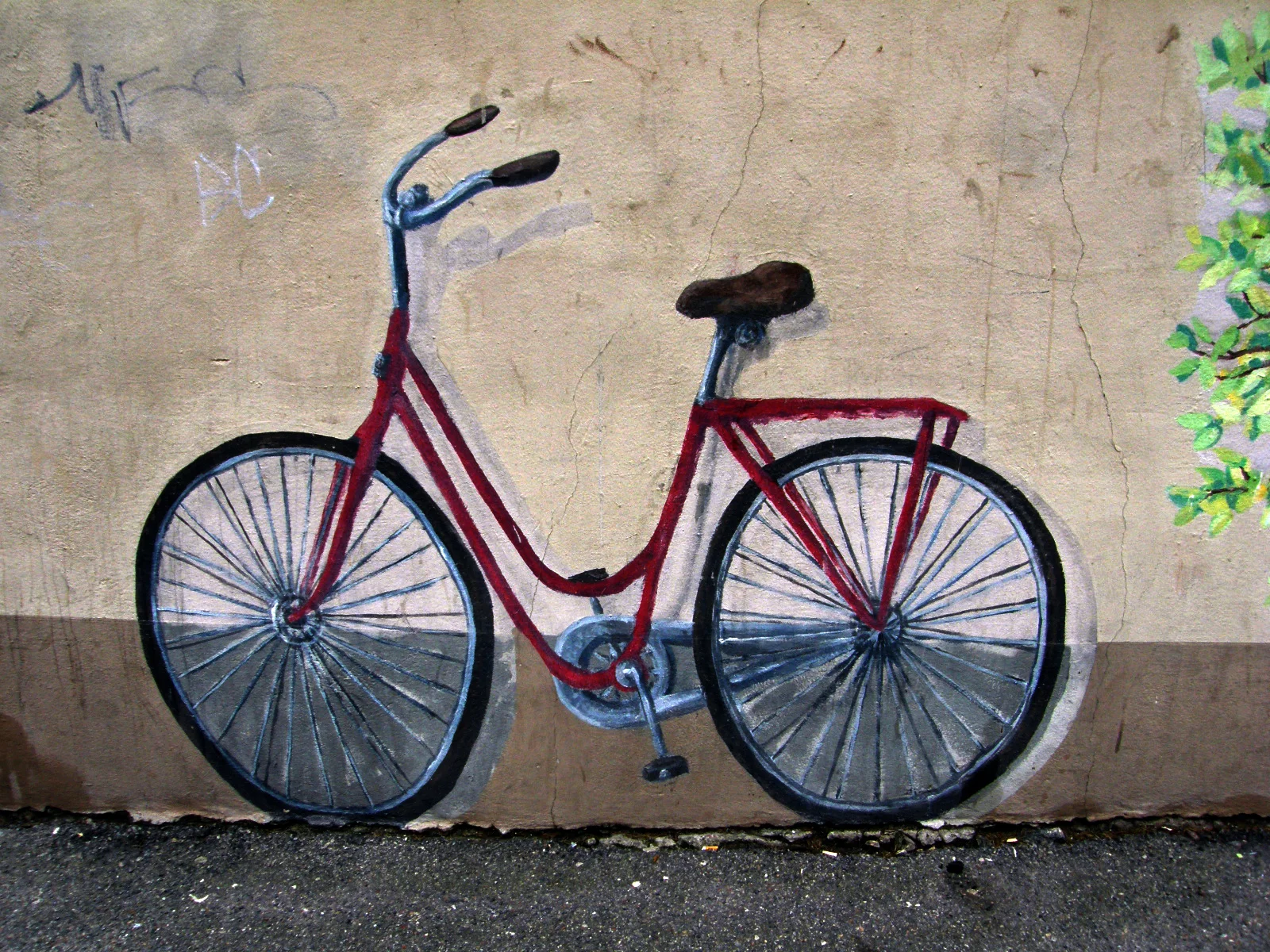 Bicycle mural, por Eva The Weaver.  CC-BY-NC-SA