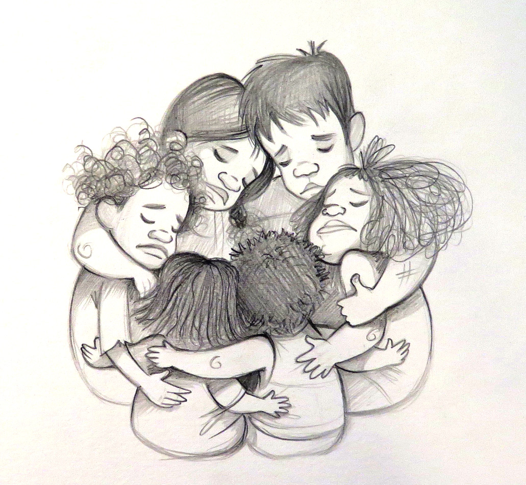 Boceto para el cuento "Los náufragos de Tonga", por Alicia Borges.