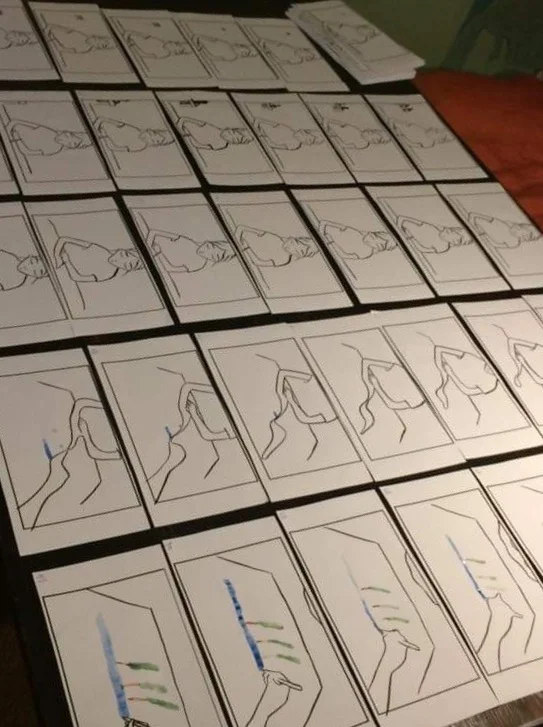 La tinta china se convierte poco a poco en acuarela…