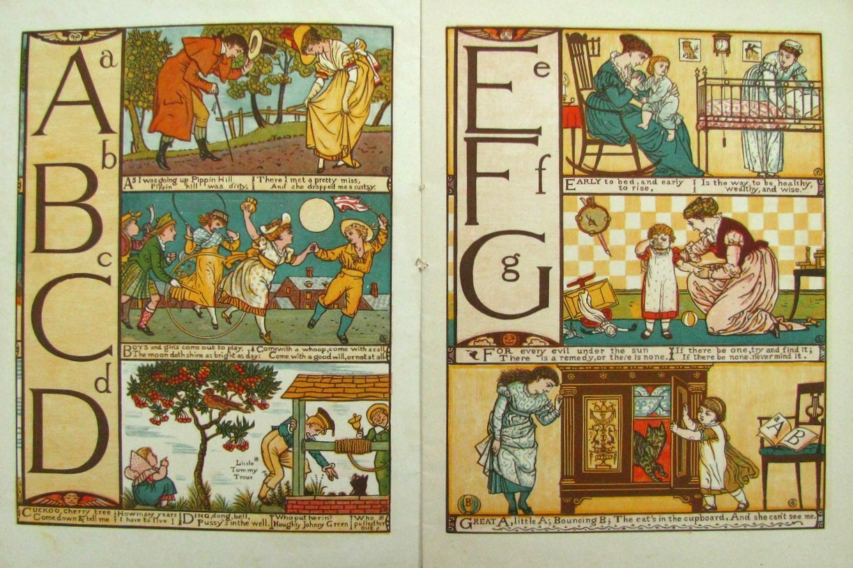 BABY'S OWN ALPHABET , Walter Crane's Toy Books; 1865