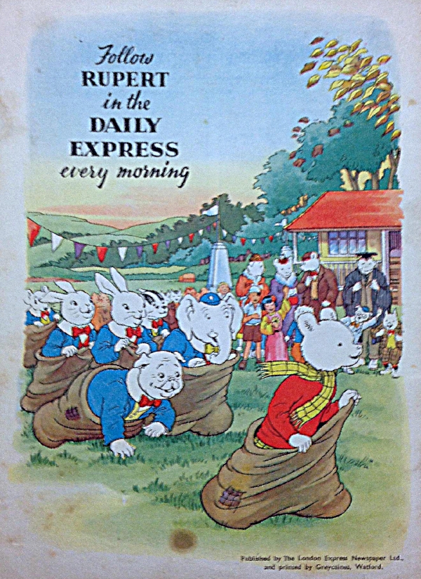 Rupert began as a comic strip character published in the Daily Express in 1920, created by May Tourtel. After Tourtel's retirement in 1935, Alfred Bestall took over the strip.