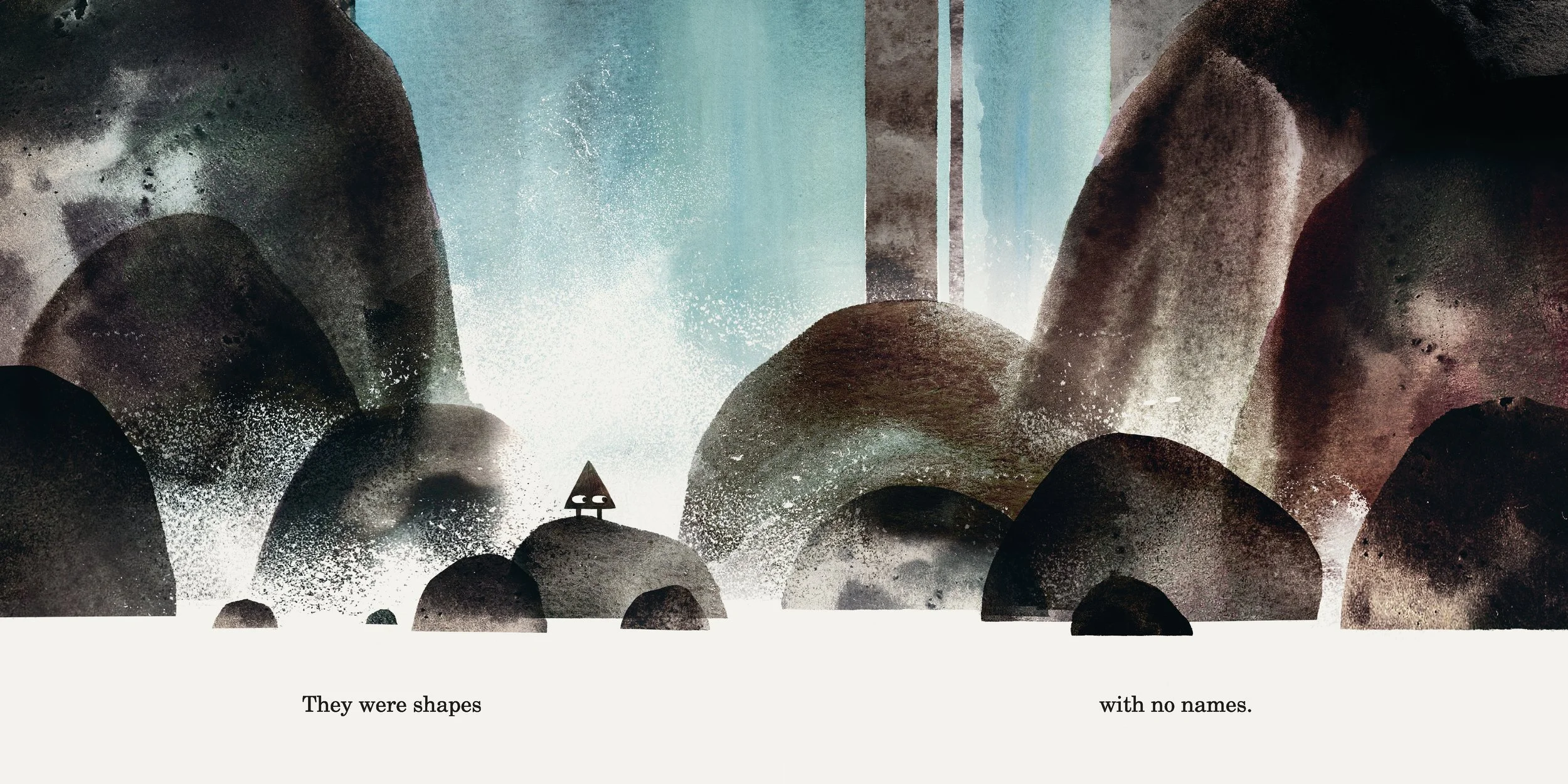 Interior spread from Triangle, by Mac Barnett, illustration by Jon Klassen