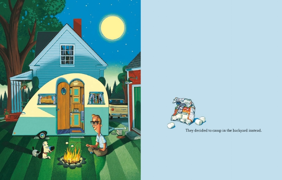 Interior spread from A Camping Spree with Mr. Magee , Chris Van Dusen