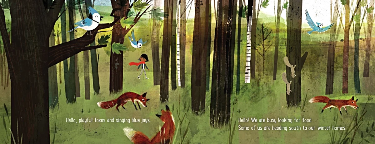 Interior spread from Goodbye Summer, Hello Autumn , Kenard Pak