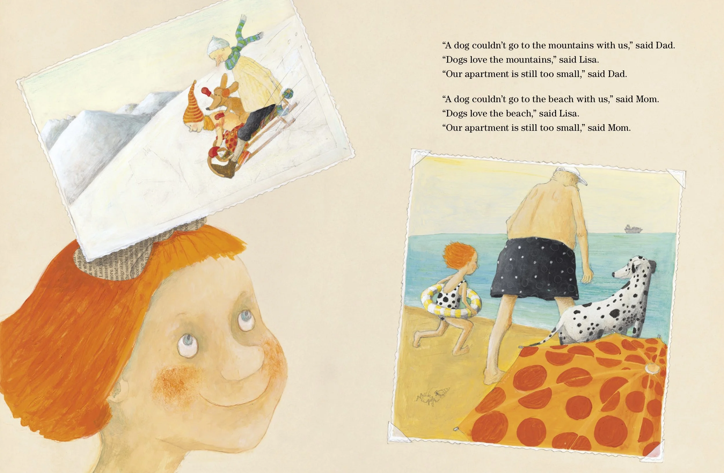 Interior spread from I Want a Dog! , Helga Bansch