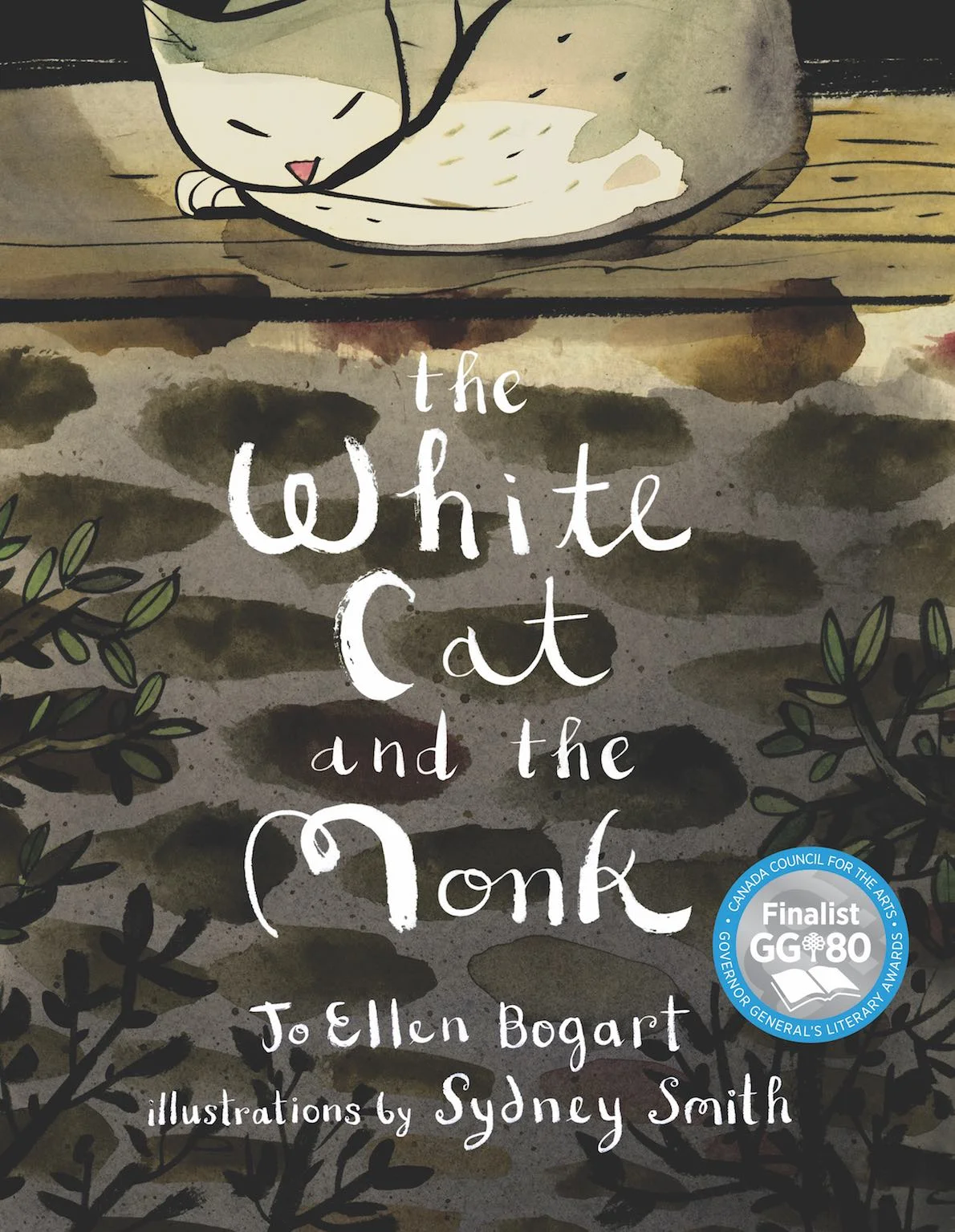 Cover of The White Cat and the Monk , by Jo Ellen Bogart , illustration by Sydney Smith