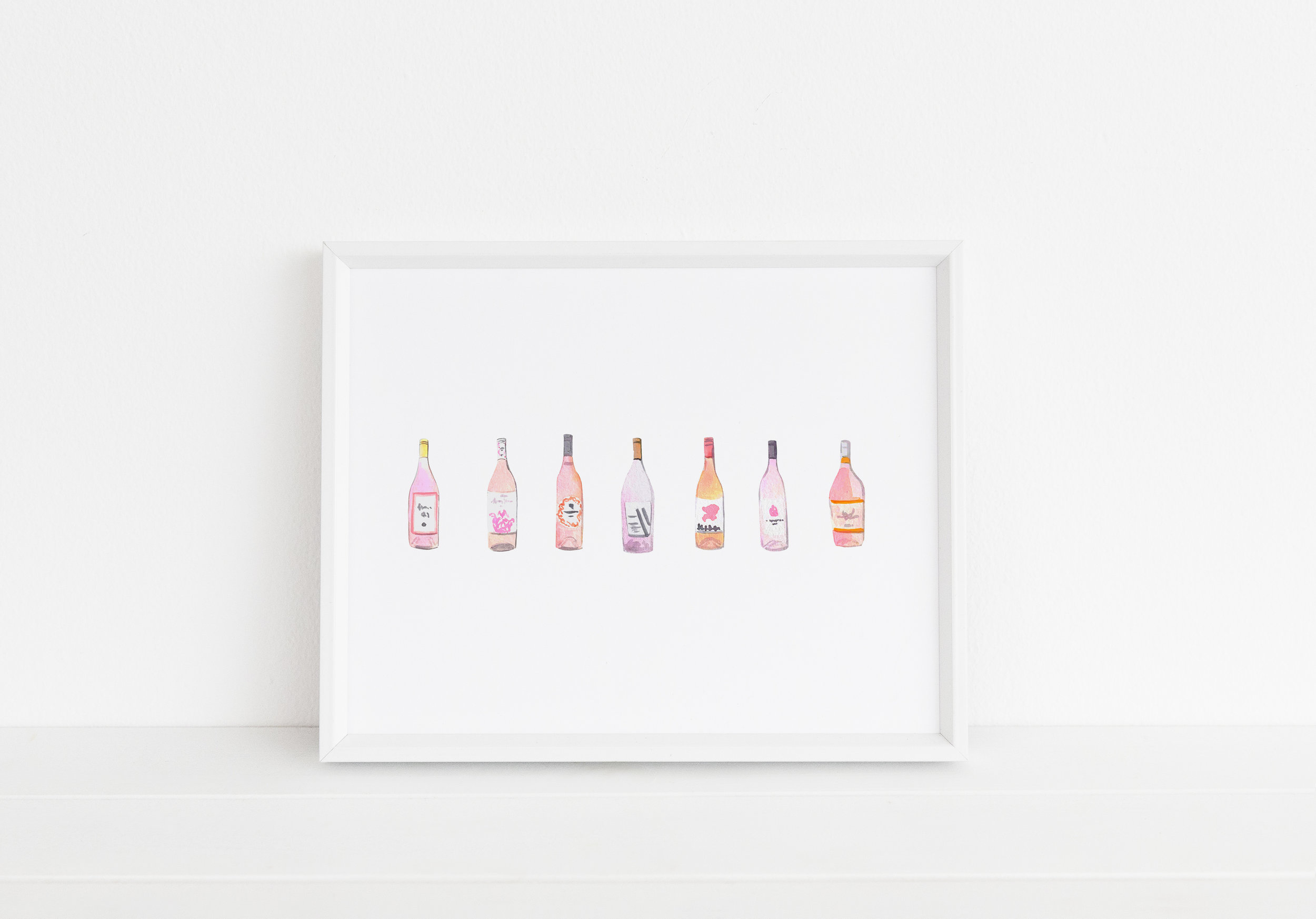Rosé Watercolour Bottles — Stephanie Anne Illustration
