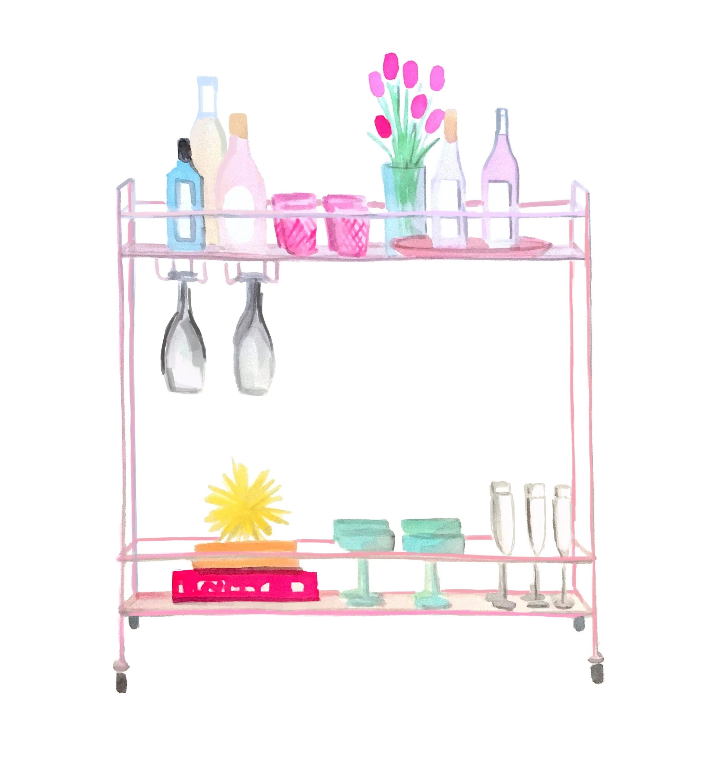 pink-bar-cart-watercolor-illustration-by-stephanie-anne.jpg