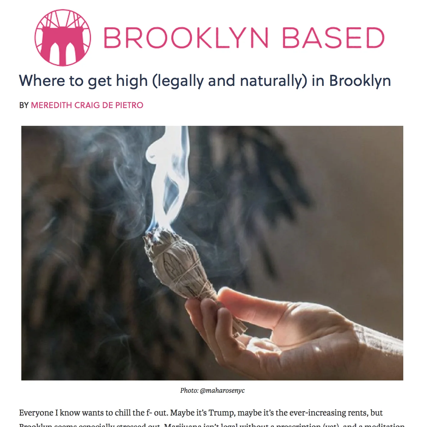 Brooklyn Based, Where to get high (legally and naturally) in Brooklyn , 2018