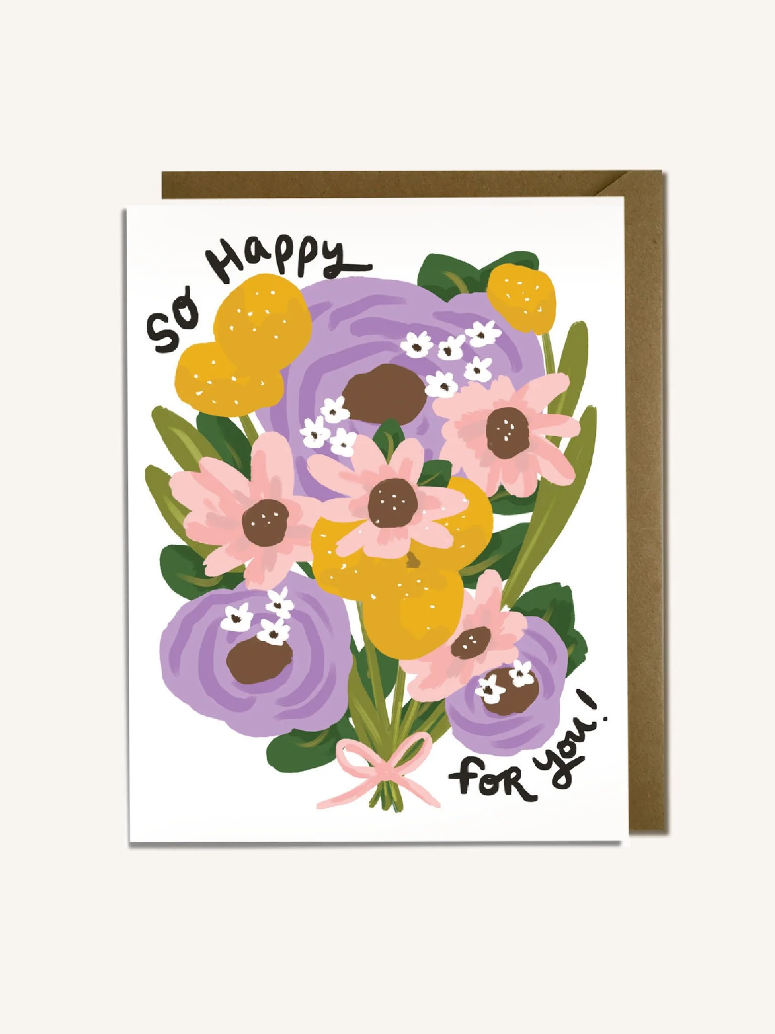 So Happy Bouquet Wedding Card