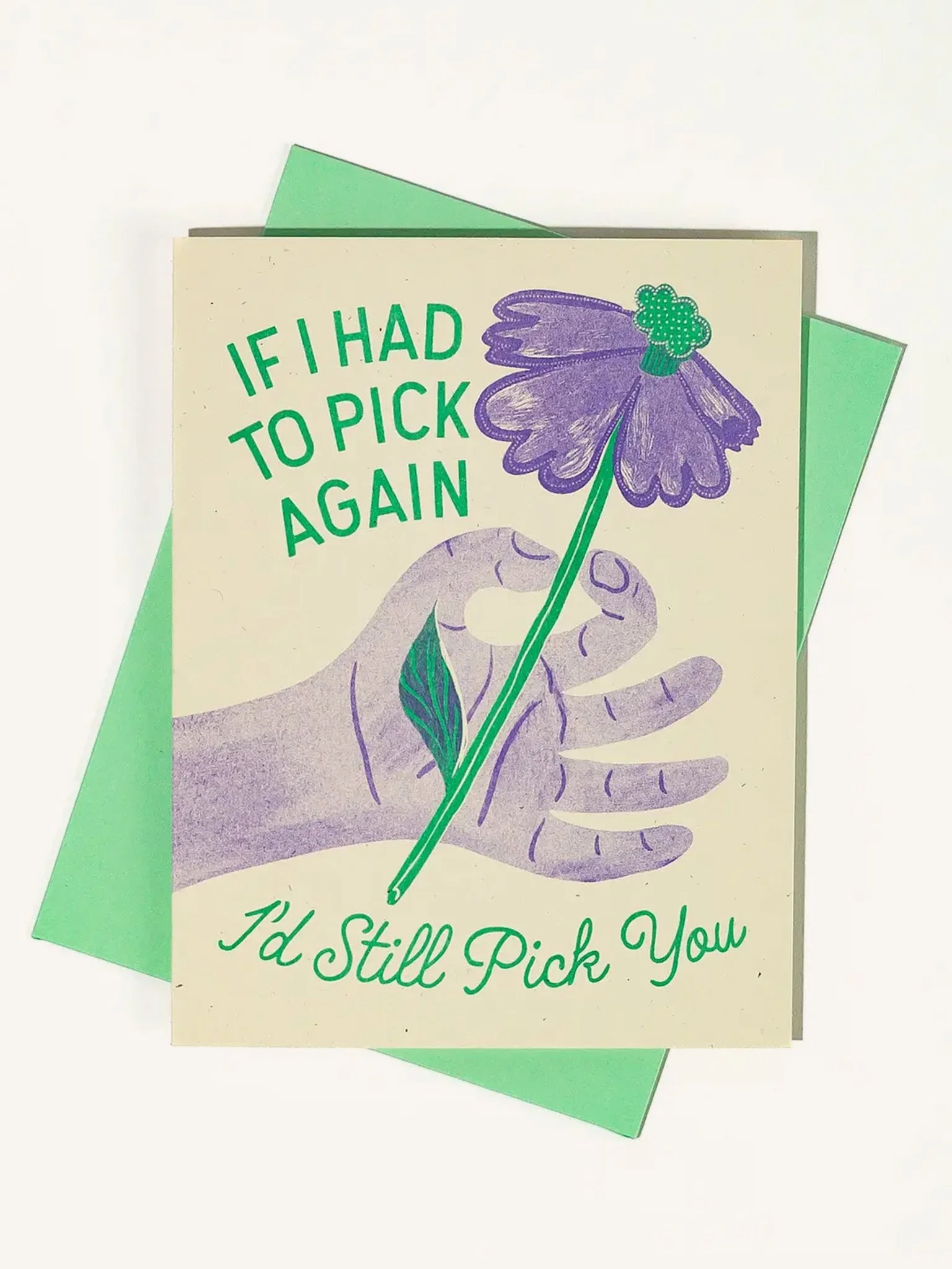 I'd Still Pick You Risograph Card