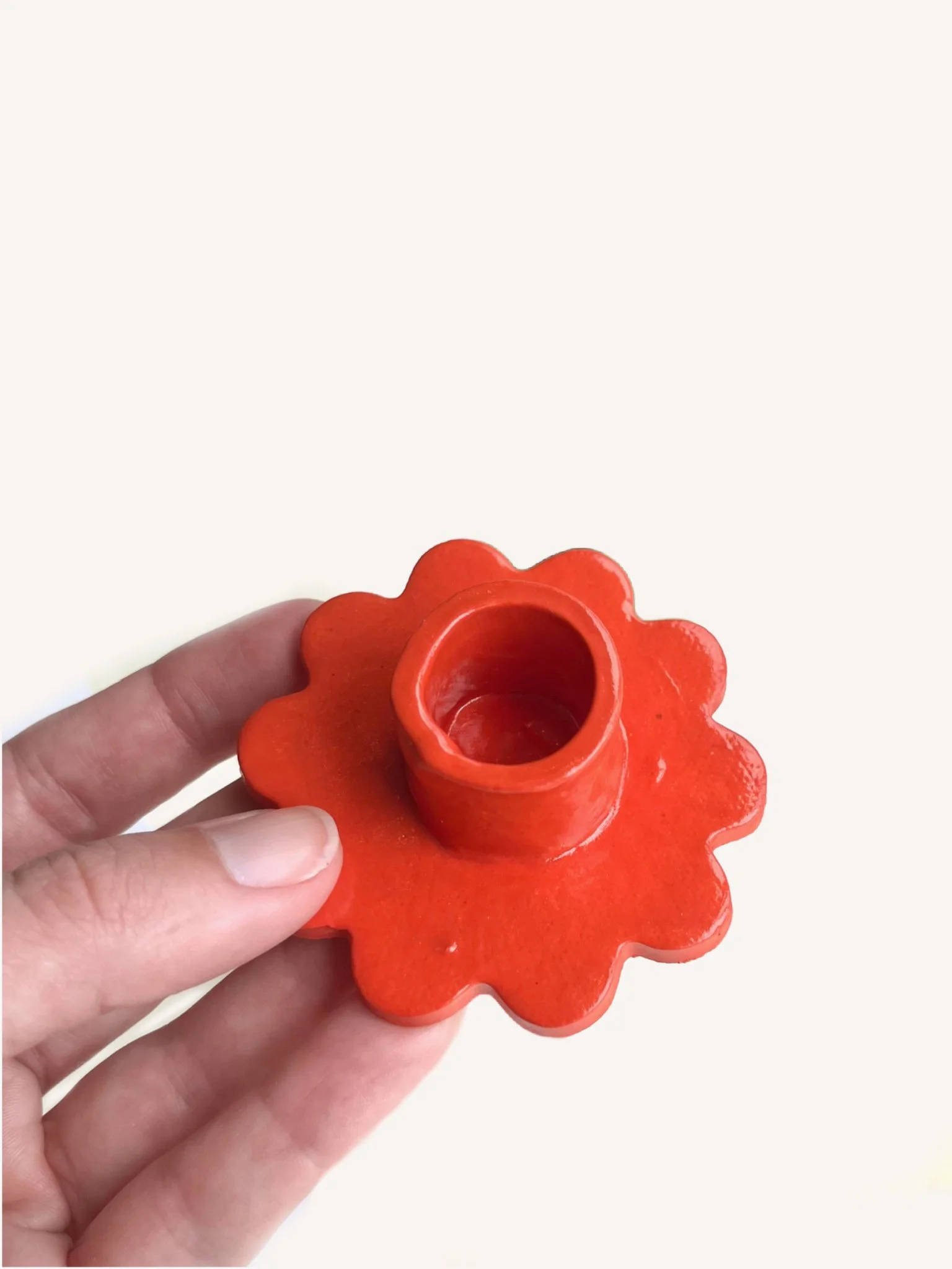Ceramic Flower Taper Candle Holder
