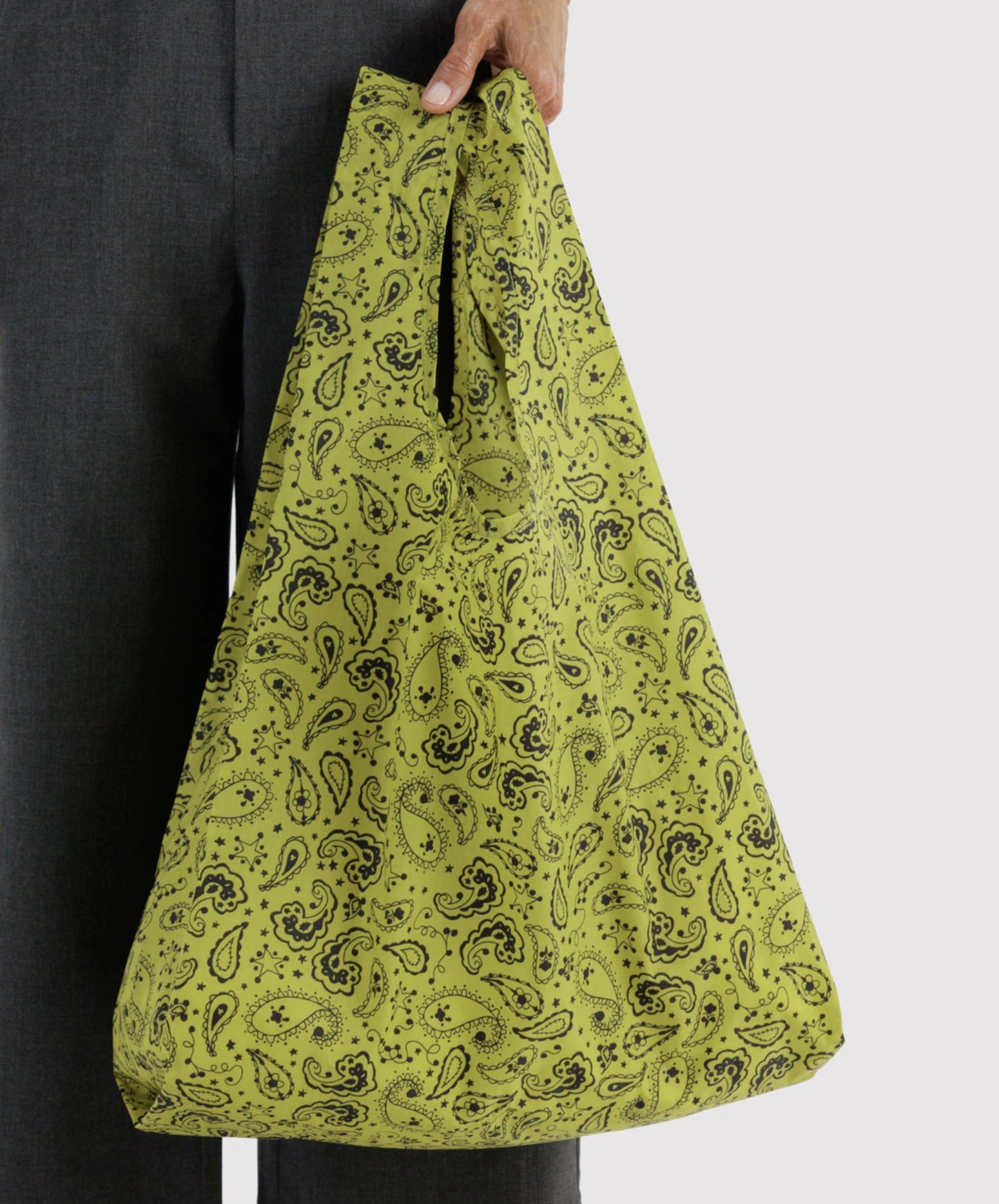 Baggu - Chartreuse Paisley Reusable Bag.png