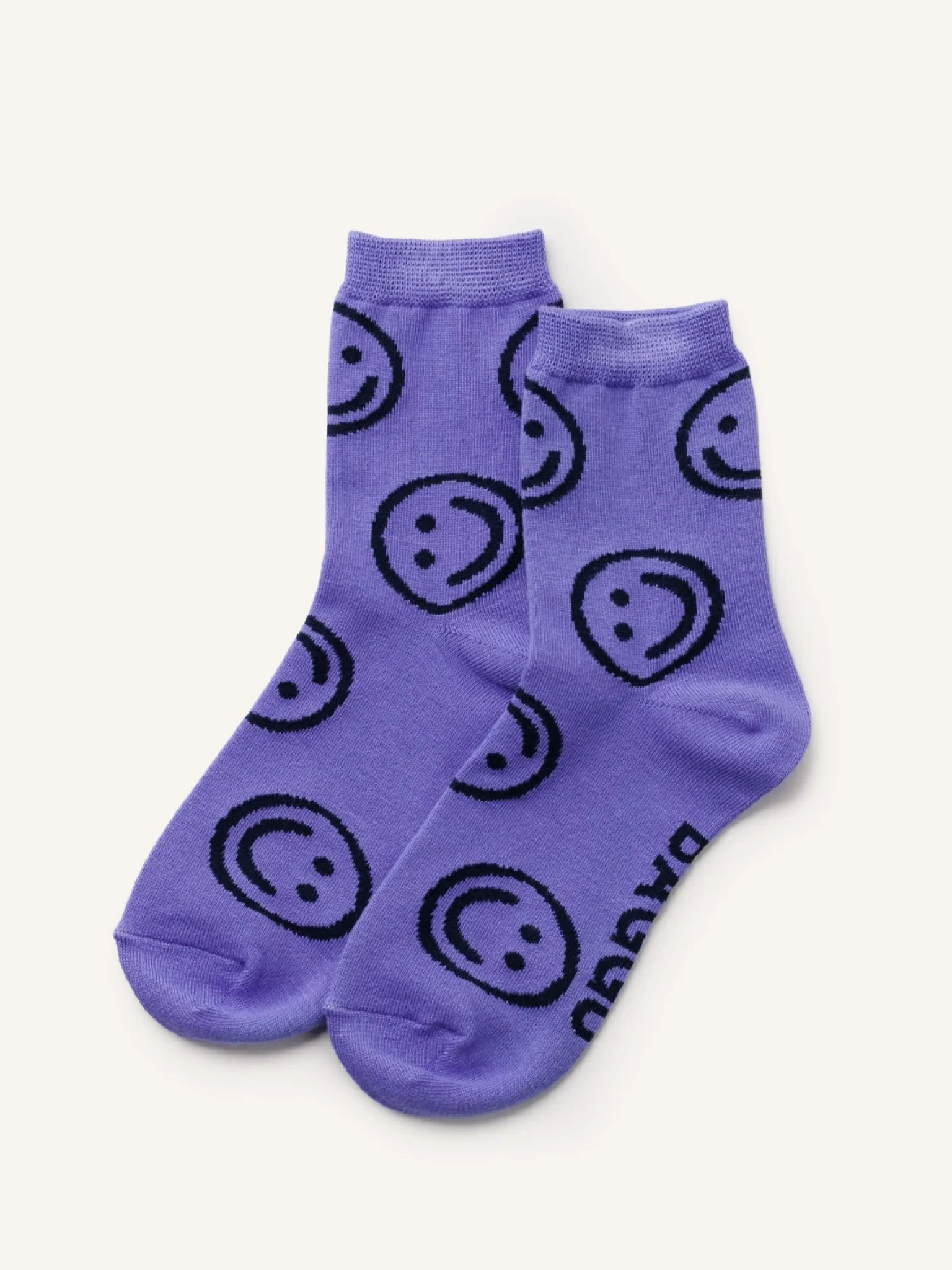 Lavender Happy Crew Socks