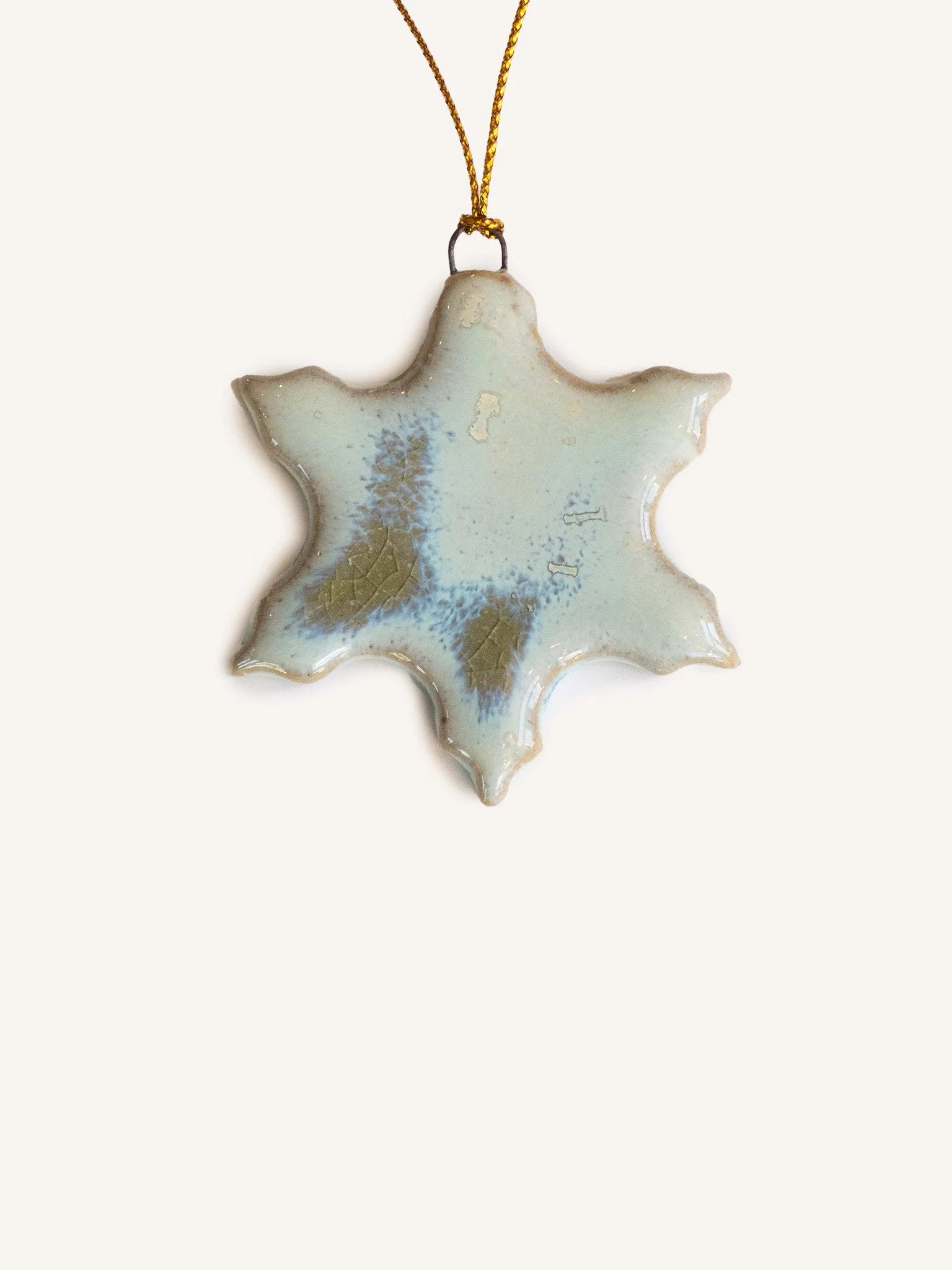 Snowflake Ceramic Ornament  - Celadon Crystal