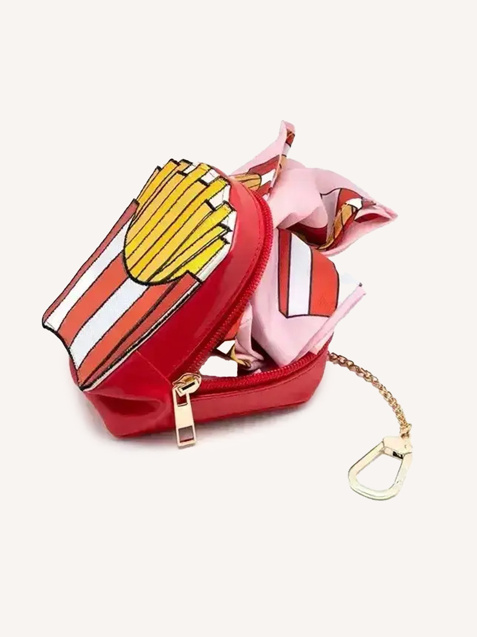 French Fries Bag Charm with Reusable Bag Inside!