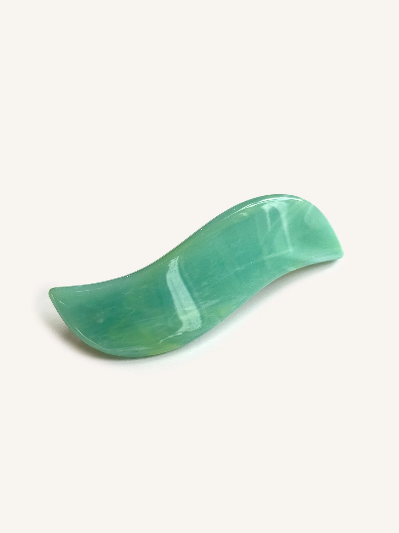 Wave French Barrette - Jadeite