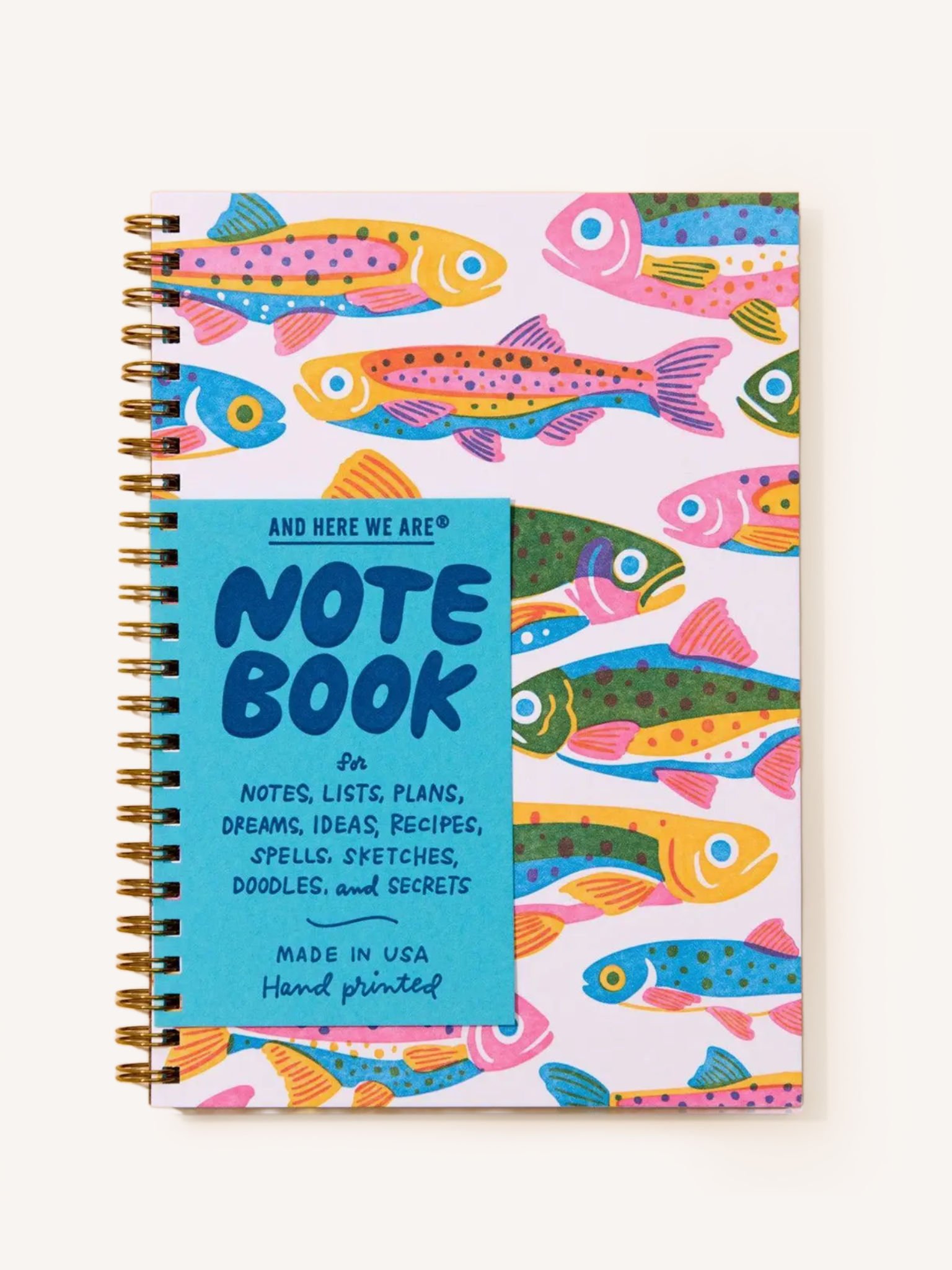 Rainbow Trout Letterpress Spiral Notebook