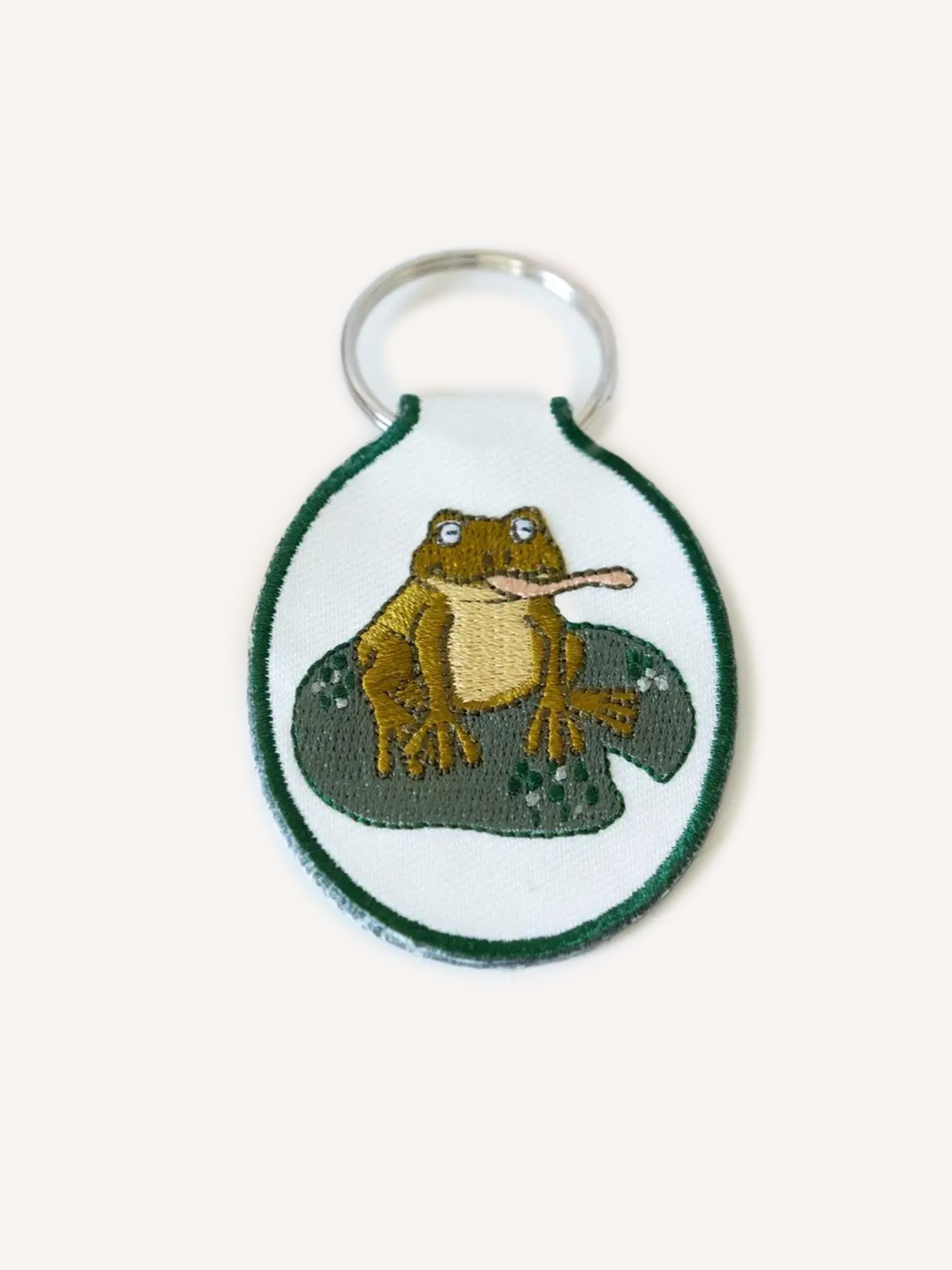 Frog Embroidered Keychain