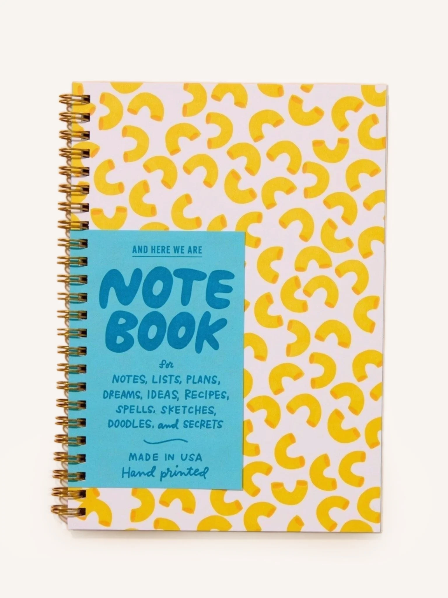 Letterpress Spiral Notebook - Macaroni