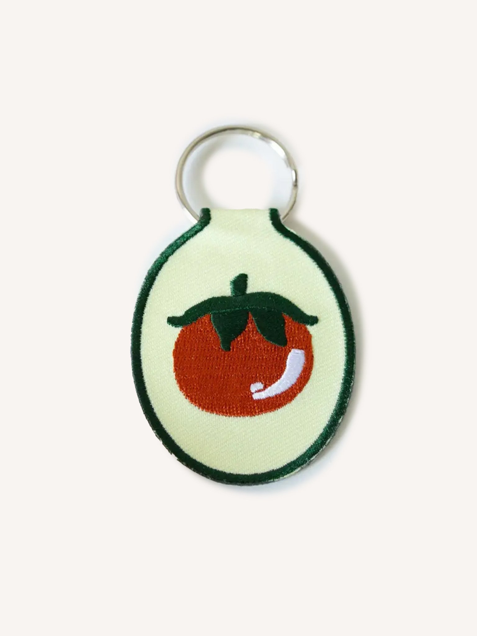 Tomato Embroidered Keychain