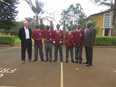 Ronnie with Mr. Boniface Ngure, old boy and member of the Laibon Society with the five recipients