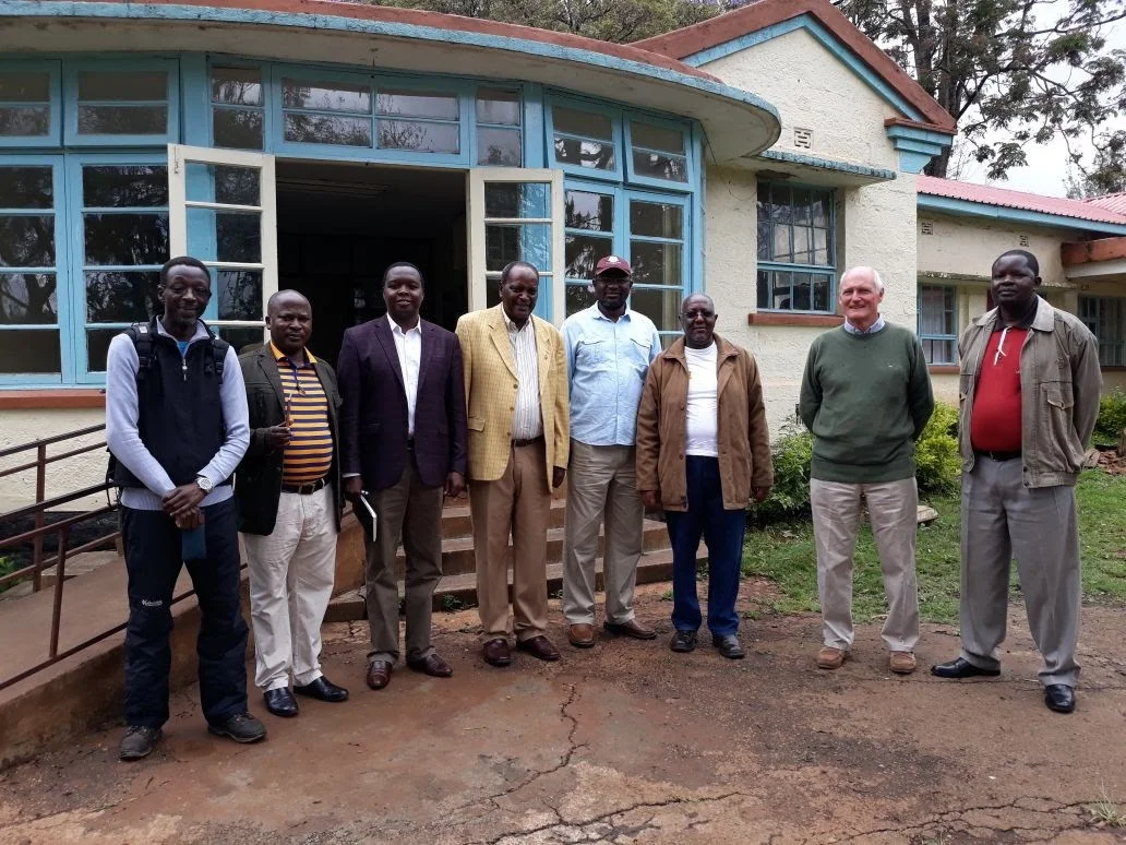 The San working group including several Old Boy medical practitioners with the Principal William Kemei 3rd from left and Samson Ndegwa, the Chairman of the Board of Management 4th from left