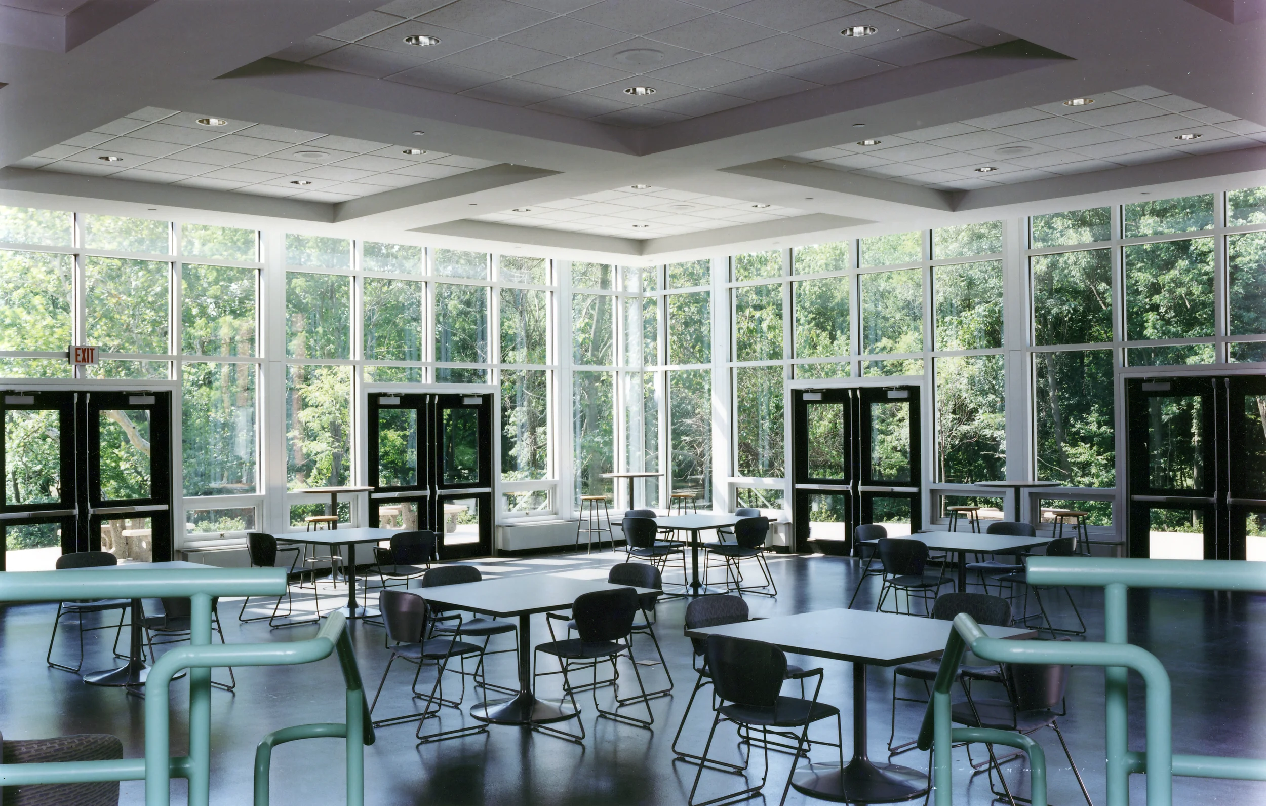 student lounge with terraces beyond
