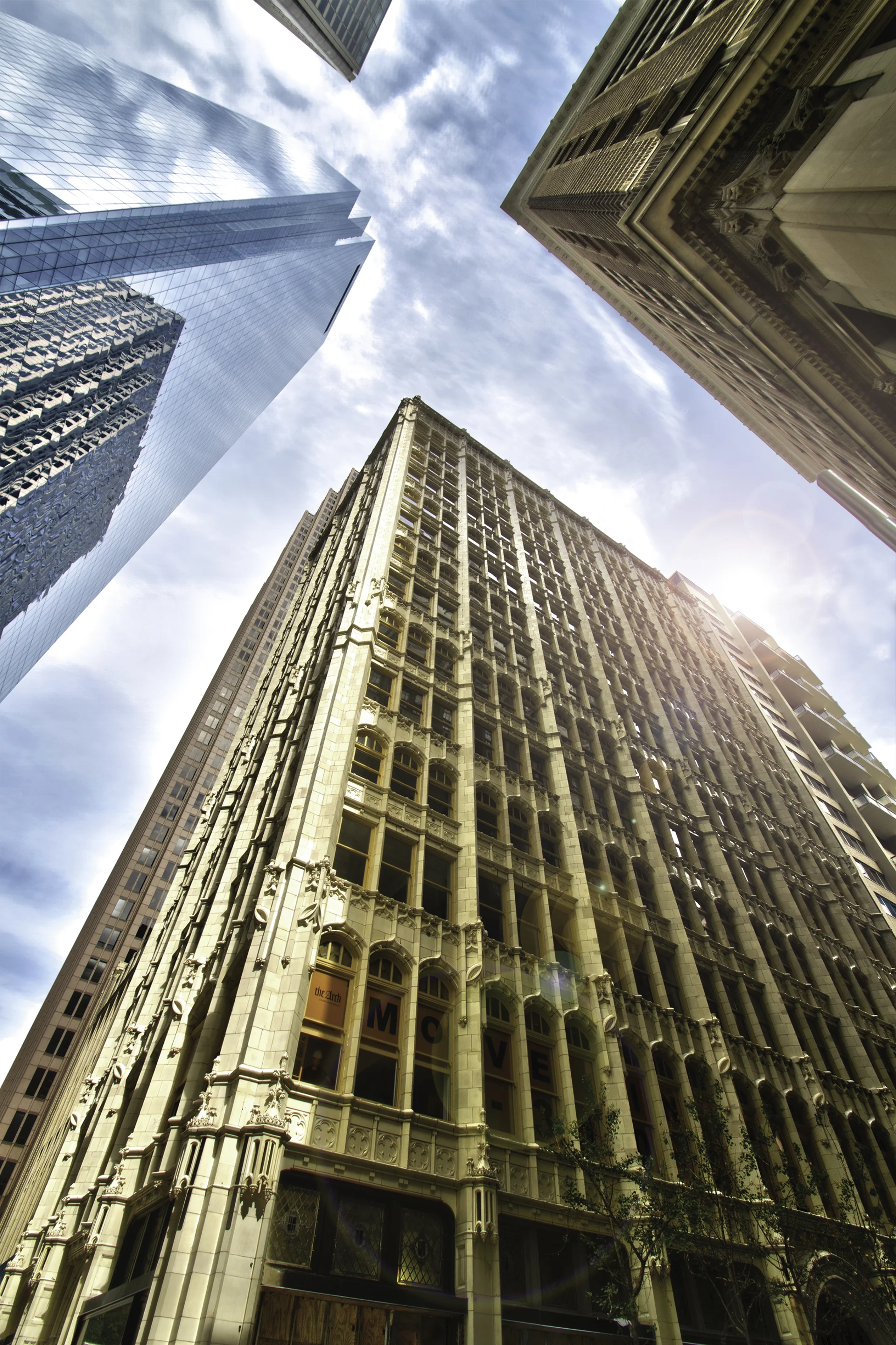 worm's eye view with Comcast Center