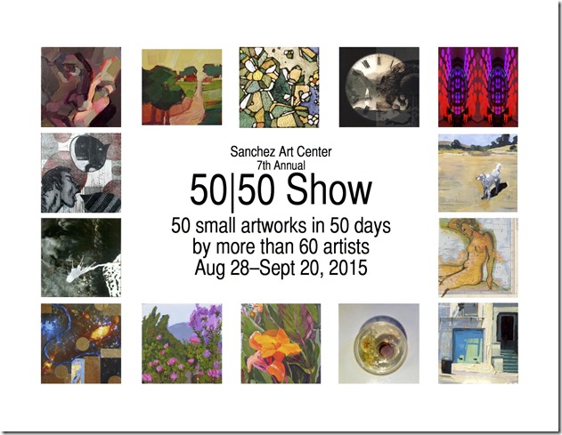 Images on postcard from 6th Annual 50|50 Show. 
