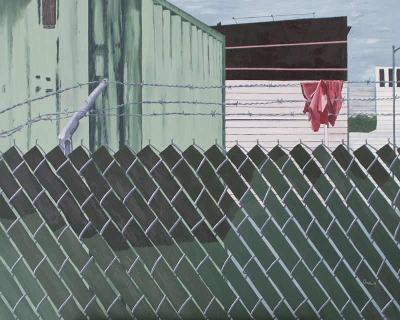 C. Rasmussen, Over , 2015. 24"x30", oil on canvas, $875.