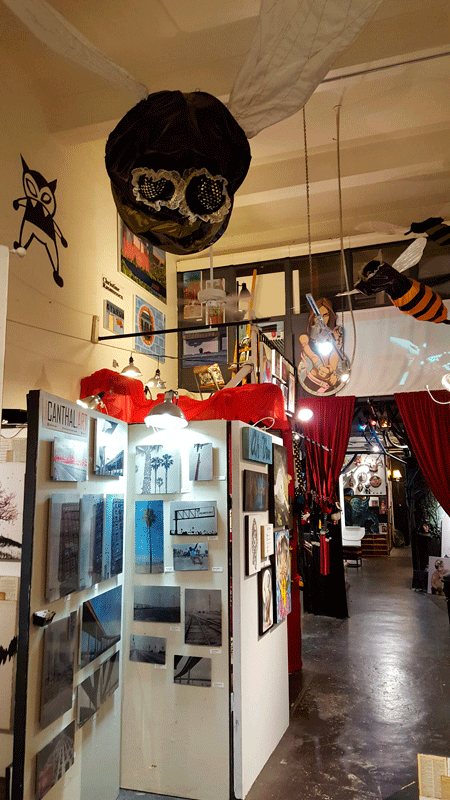 View through the display area on the ground floor. You can barely see my studio loft at top.