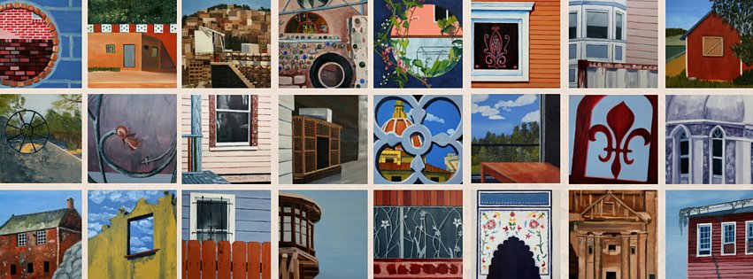 Selections from Windows series by C. Rasmussen, 2015 | Oil on panel | 6 x 6 inches | $55 each. Some still available, contact me . 