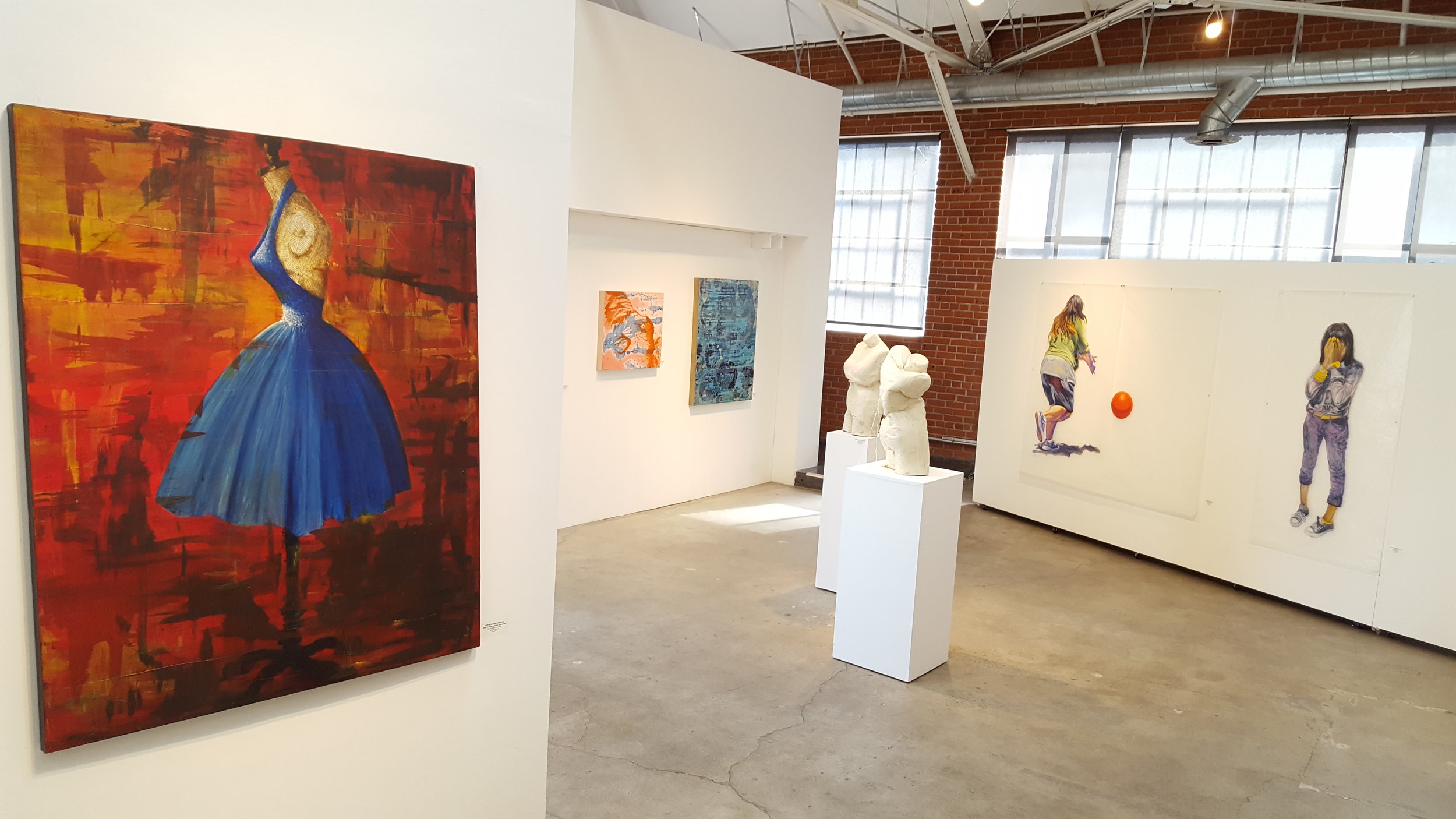 Artwork from left to right: Dawn Marie Forsyth (plus sculptures), Marlene Struss & Deborah Decker. | Photo credit: C. Rasmussen. 