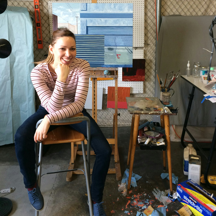 Christine Rasmussen in her studio. Photo credit: Zeba Rasmussen . 