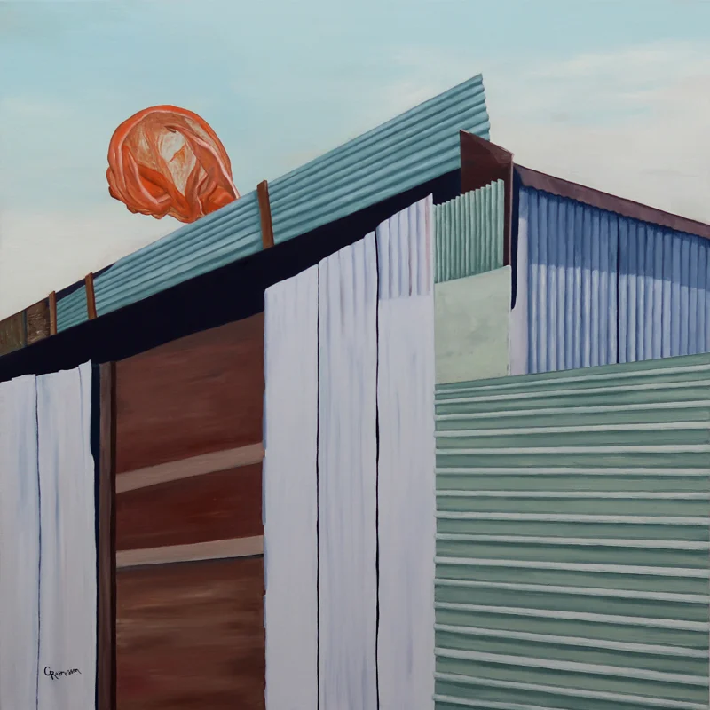 C. Rasmussen, Fire in My Eyes, 2018. Oil on canvas, 24x24 inches. 