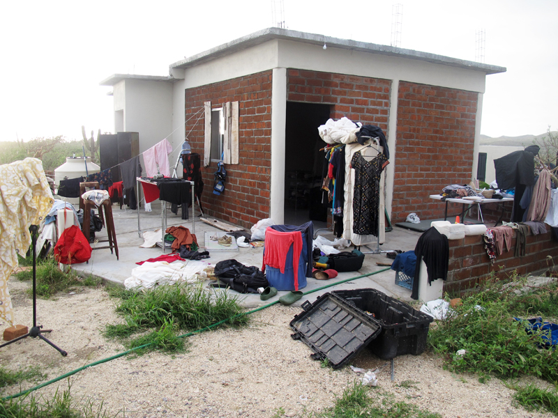 Drying out our clothes while there is sun available.
