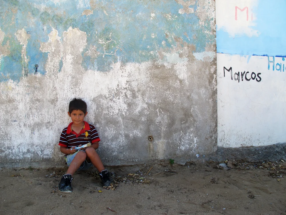 Marcitos at side wall of the school