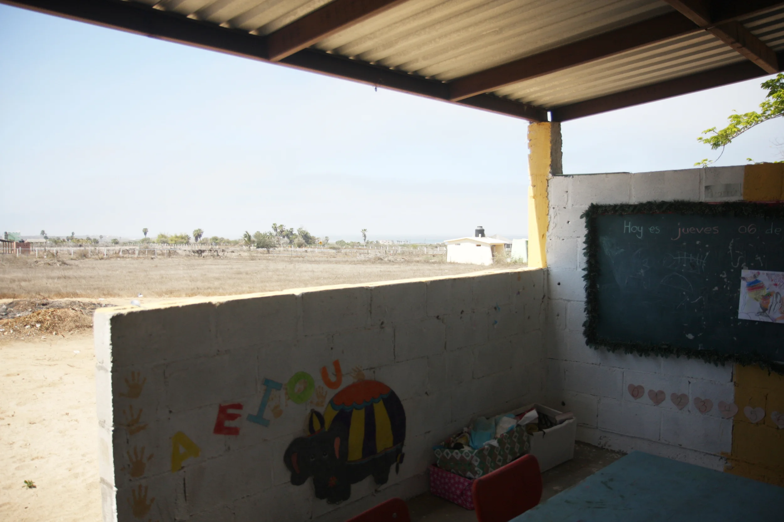 The classroom as it looked at that time. It has since been destroyed by the hurricane Odile that came to visit us in September.