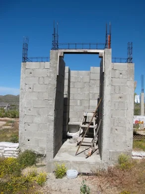 Front entrance to building. Emilio’s bedroom will be on the right, ours will be on the left.