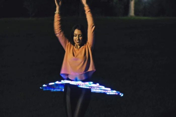 Hula-Hooping at Francis Lewis Park in Queens, NY.