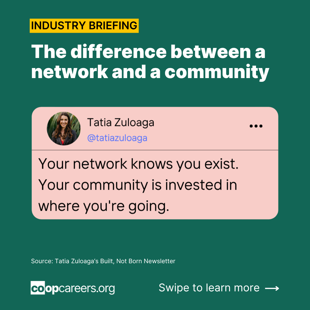    The difference between a network and a community   