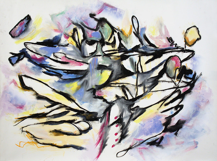 "Daydream" Acrylic, oil pastel and oil stick on paper