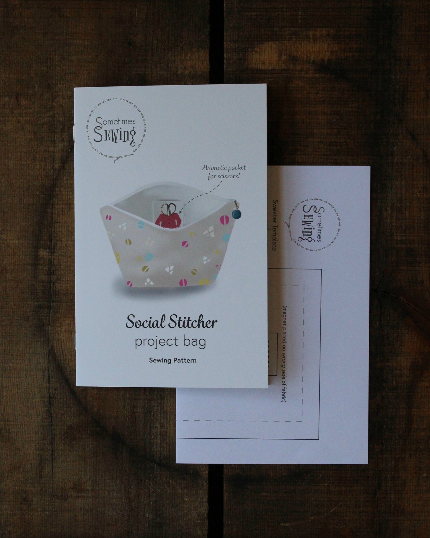 Social Stitcher Project Bag Print Pattern Never Not Knitting Sometimes Sewing