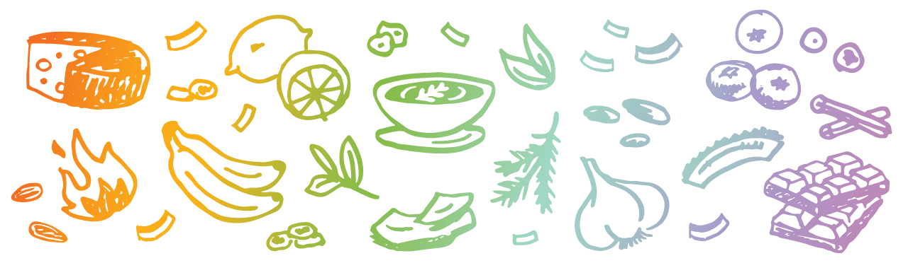 Rawcology plant-based hand drawn food icons by Kat Marshello