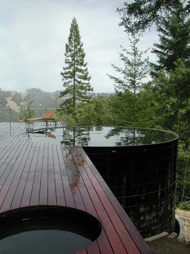 Source: Pinterest - Breuer/Lundberg Cabin. LUNDBERG DESIGN livestock tank pool. 25-feet diameter and 14-feet deep .