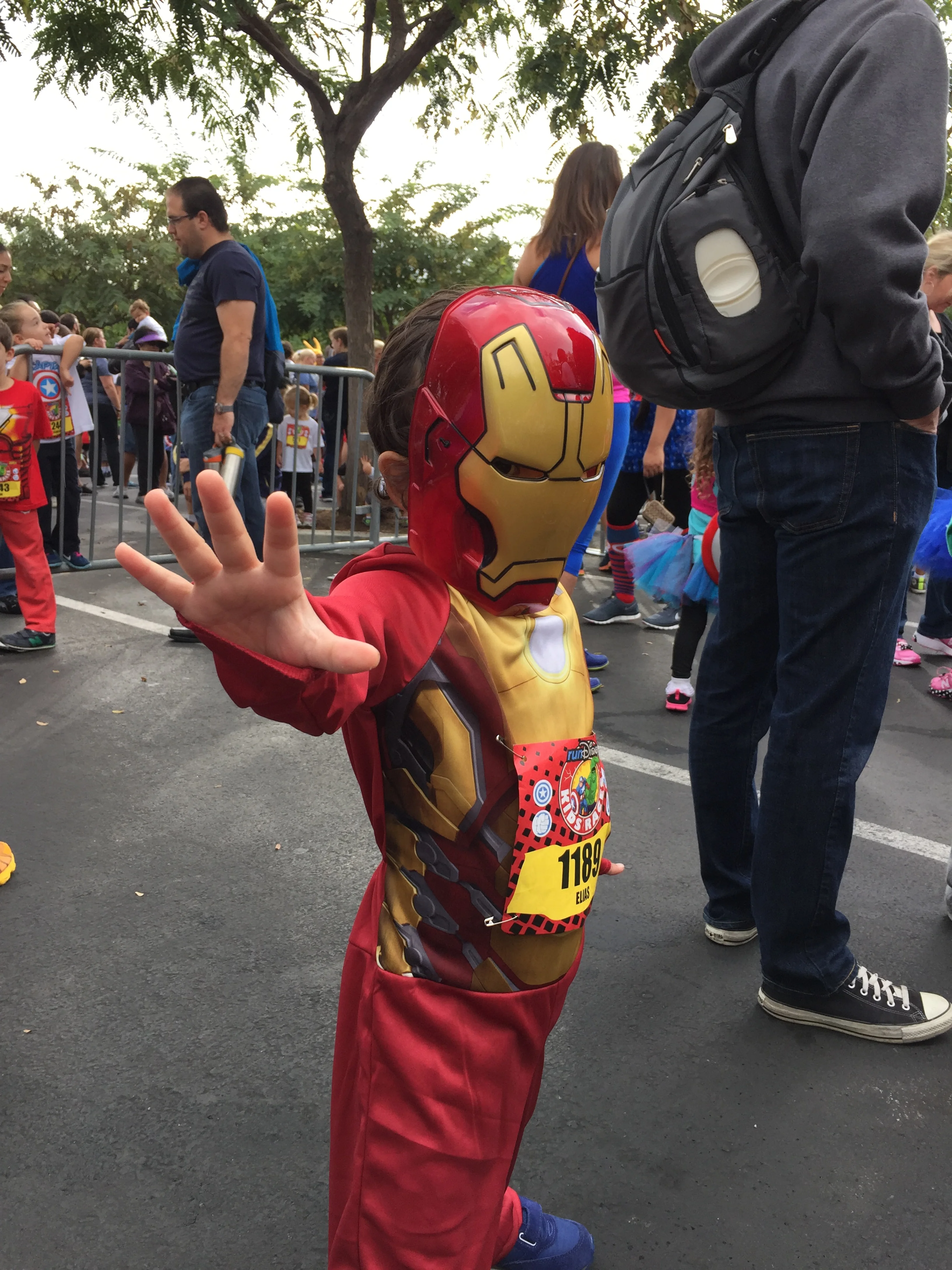 Elias with the Iron Man Hand Repulser Pose. He has it down!