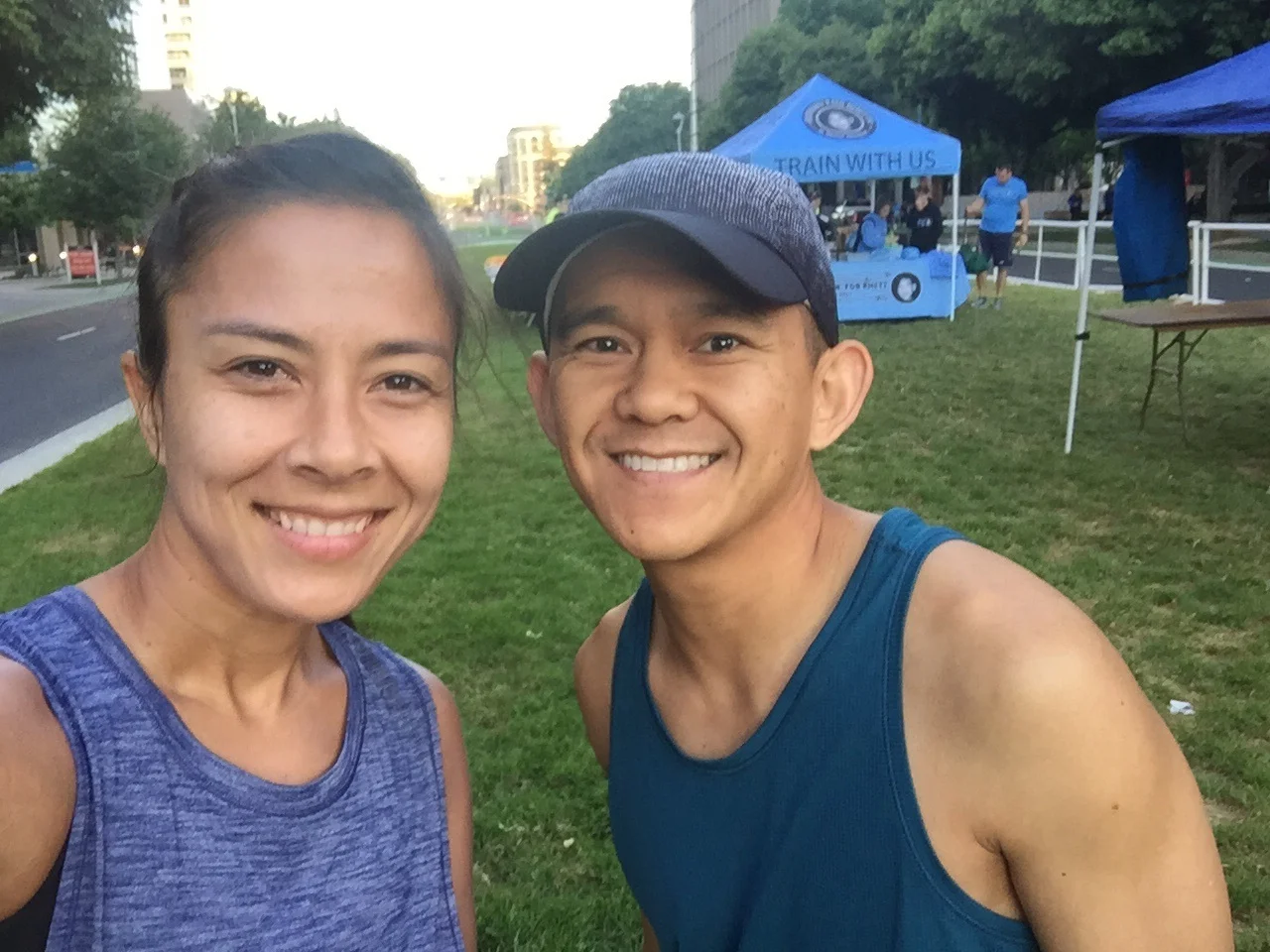 All smiles prior to the start. Behind us is Running 4 Rhett. Great organization emphasizing "Run because You Can!" And Rhett's mom, is pretty awesome. I work with her and admire how her family has created something so wonderful after her son passed away. ❤